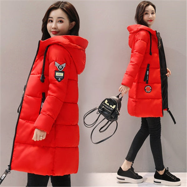 Parka Women 2019 Winter Jacket Women Coat Hooded Outwear Female Parka Thick Cotton Padded Lining Winter Female Basic Coats Z30