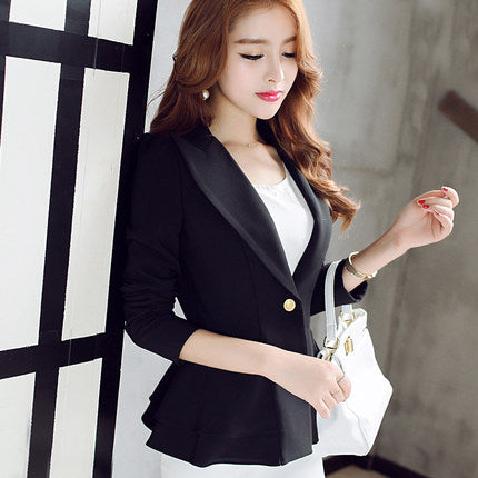 PEONFLY  Ladies Blazer Long Sleeve Blaser Women Suit jacket Female Feminine Blazer Femme Pink Blue White Black Blazer Autumn