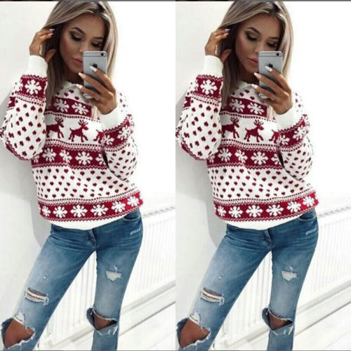 Hot Sale Elegant Women Jumper Sweater Pullover Tops Coat Christmas Winter Fashion Casual Ladies Girls Warm Soft Brief Sweaters