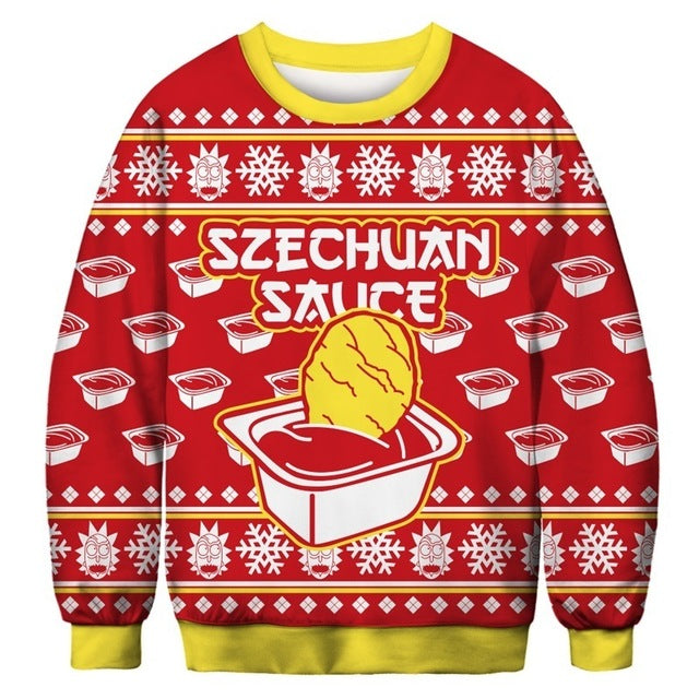 2019 Unisex Men Women Ugly Christmas Sweater Vacation Santa Elf Funny Christmas Cos Fake Hair Jumper Autumn Winter Tops Clothing