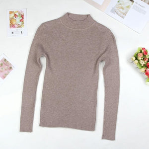 DeRuiLaDy 2019 Fall New Women Turtleneck Sweater Pullover Black Pink Knitted Slim Sweaters Tops Winter Casual Sweater Jumper Top