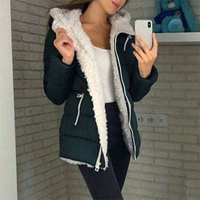 Retro Warm Plush Coats Women Winter Casual Hooded Plus Size  Cardigan Cotton Jacket Ladies Coat Korean Fashion Office Parka Coat