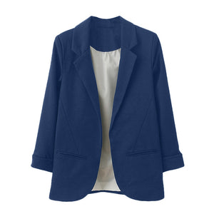 Fashion Slim Blazers Women Autumn Suit Jacket Female Work Office Lady Suit Pockets Business Notched Blazer Coat  7 colors