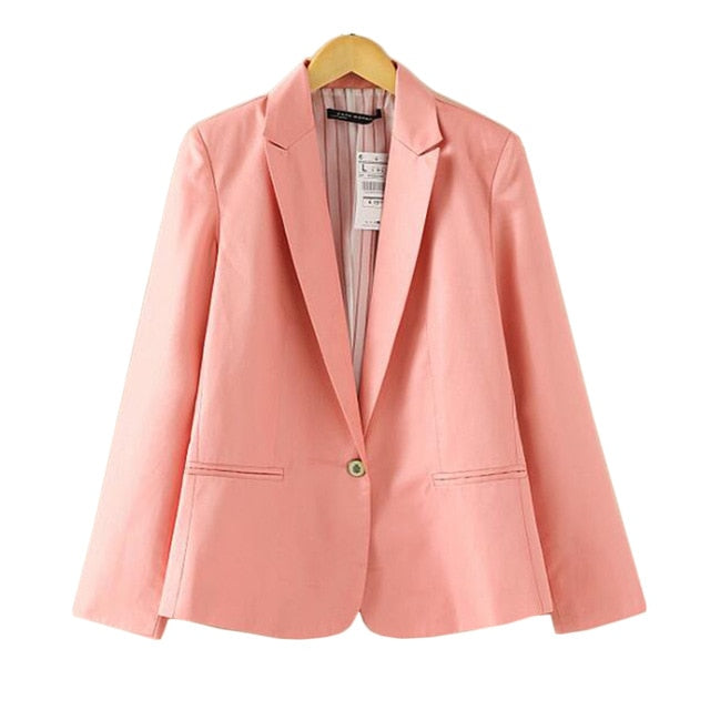 Ladies Blazer Long Sleeve Blaser Women Suit jacket Female Feminine Blazer Femme Pink Blue Yellow Black Blazer Autumn