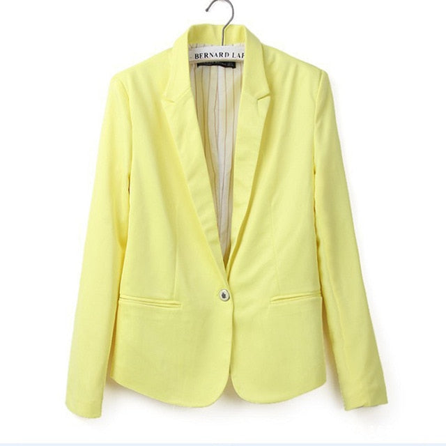 Ladies Blazer Long Sleeve Blaser Women Suit jacket Female Feminine Blazer Femme Pink Blue Yellow Black Blazer Autumn