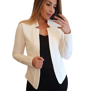 Ol Slim Casual Long Sleeve Blazer Feminino Women Blazers And Jackets Top Suit Casual Blazer Jacket Cardigan Open Stitch#J30