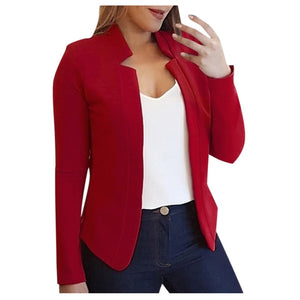 Ol Slim Casual Long Sleeve Blazer Feminino Women Blazers And Jackets Top Suit Casual Blazer Jacket Cardigan Open Stitch#J30