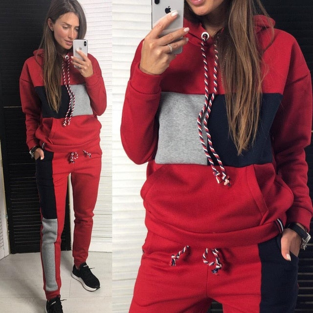 2019 Casual Autumn Winter Suit New Fashion 2Pcs Women Ladies Clothing Sets Tracksuit Hoodies Sweatshirt Pants Sets Outwear