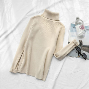 GUMPRUN Winter Women Knitted Turtleneck Sweater 2019 Fall Casual Slim Sweaters Pullover Womens Long Sleeve Elasticity Sweater