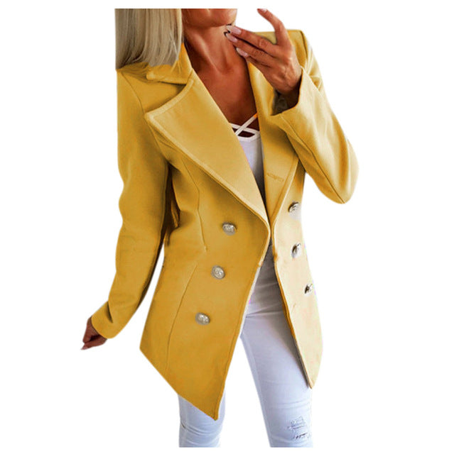 2019 Womens Plus Size Blazers And Jackets Winter Casual Buttons Open Front Coat Ladies Office Jacket Outwear blazer feminino