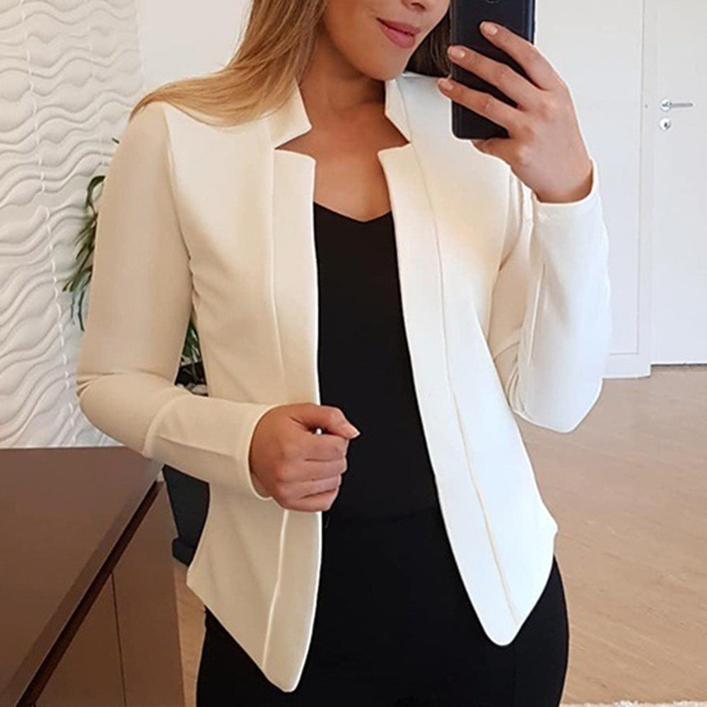 NIBESSER 2019 Autumn New Solid Cardigan Blazers Women Fashion No-Breasted Casual Suits Female Elasticity Soft Women Blazers