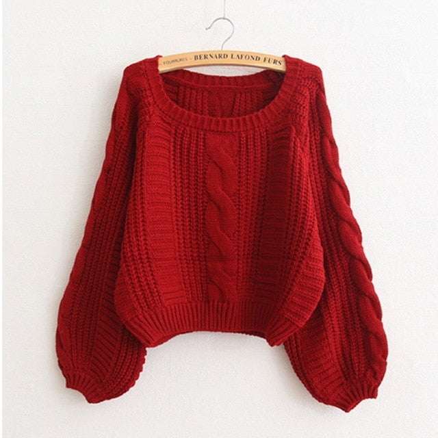 2019 Women Pull Sweaters Warm Pullover and Jumpers O Neck Yellow Sweater Jumpers Chic Short Sweater Twisted Pull