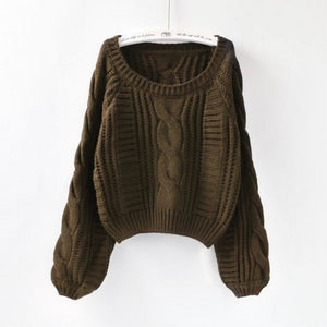 2019 Women Pull Sweaters Warm Pullover and Jumpers O Neck Yellow Sweater Jumpers Chic Short Sweater Twisted Pull