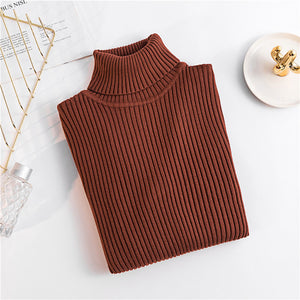 On sale 2019 autumn winter Women Knitted Turtleneck Sweater VEST Soft polo-neck Jumper Fashion Slim Femme Elasticity Pullovers