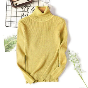 On sale 2019 autumn winter Women Knitted Turtleneck Sweater VEST Soft polo-neck Jumper Fashion Slim Femme Elasticity Pullovers