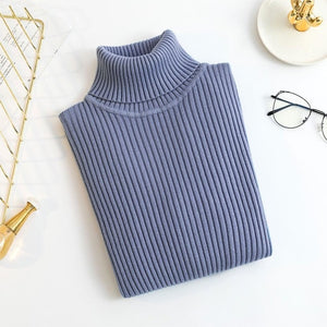 On sale 2019 autumn winter Women Knitted Turtleneck Sweater VEST Soft polo-neck Jumper Fashion Slim Femme Elasticity Pullovers