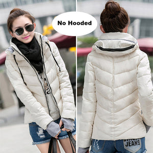 2019 Winter Jacket women Plus Size Womens Parkas Thicken Outerwear solid hooded Coats Short Female Slim Cotton padded basic tops