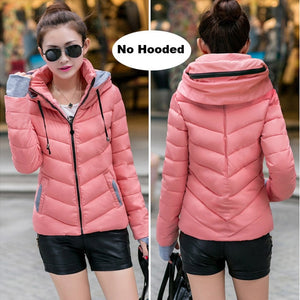 2019 Winter Jacket women Plus Size Womens Parkas Thicken Outerwear solid hooded Coats Short Female Slim Cotton padded basic tops