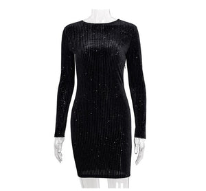 Cryptographic Fashion velvet dress long sleeve night club party dress women slim autumn winter dress 2019 sexy bodycon dresses